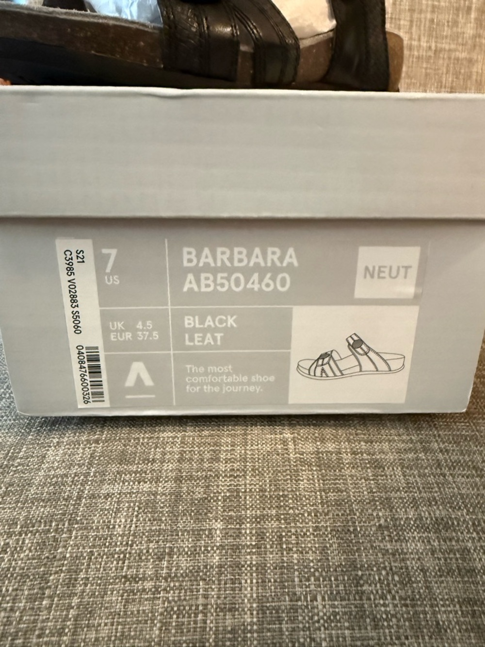 Barbara Black Leather Slide Sandals - Women's Comfort Sandals - Picture 2 of 7